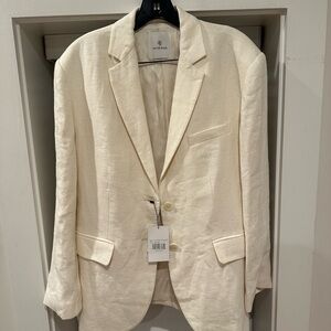 Anine Bing Eggshell Linen Quinn Blazer